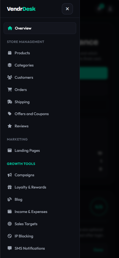 VendrDesk seller dashboard
