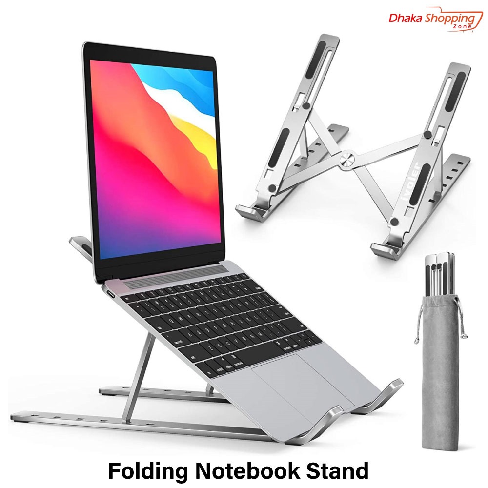 Aluminum Alloy Adjustable Portable Folding Notebook Stand Foldable Laptop Stand - Laptop Table - Laptop Table - Ergonomic Laptop Stand For Comfortable Computing Anywhere