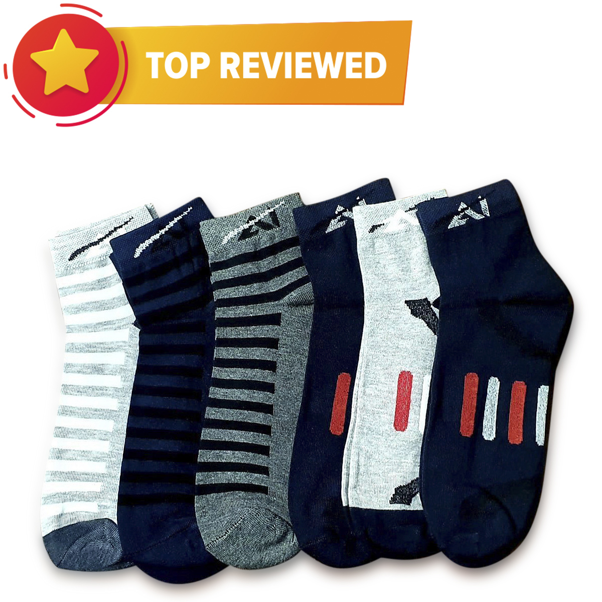 Mens Comfortable 6 Pair Short Socks S601