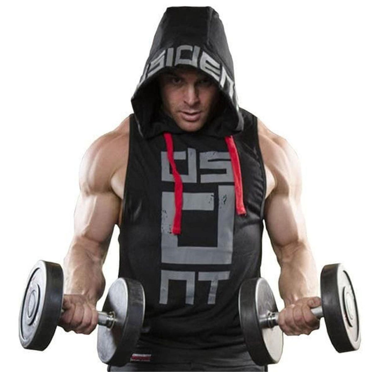 Cotton Sleeveless T Shirt for Men - Black