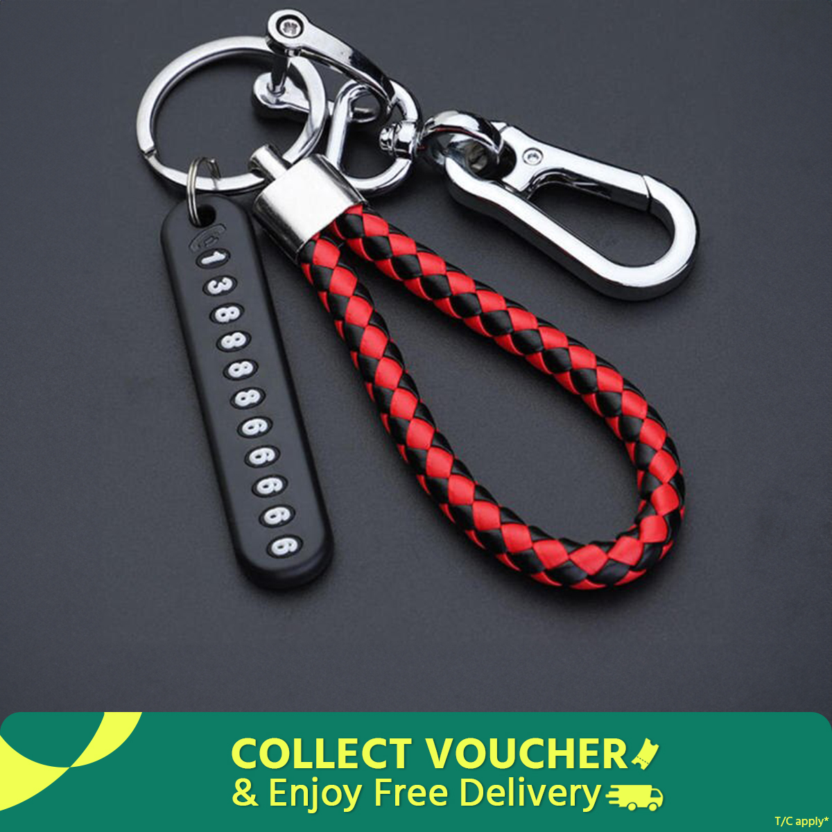 Anti-Lost Car Key Pendant Split Rings Keychain Phone Number Key Ring Keychain for Car and Motorbike