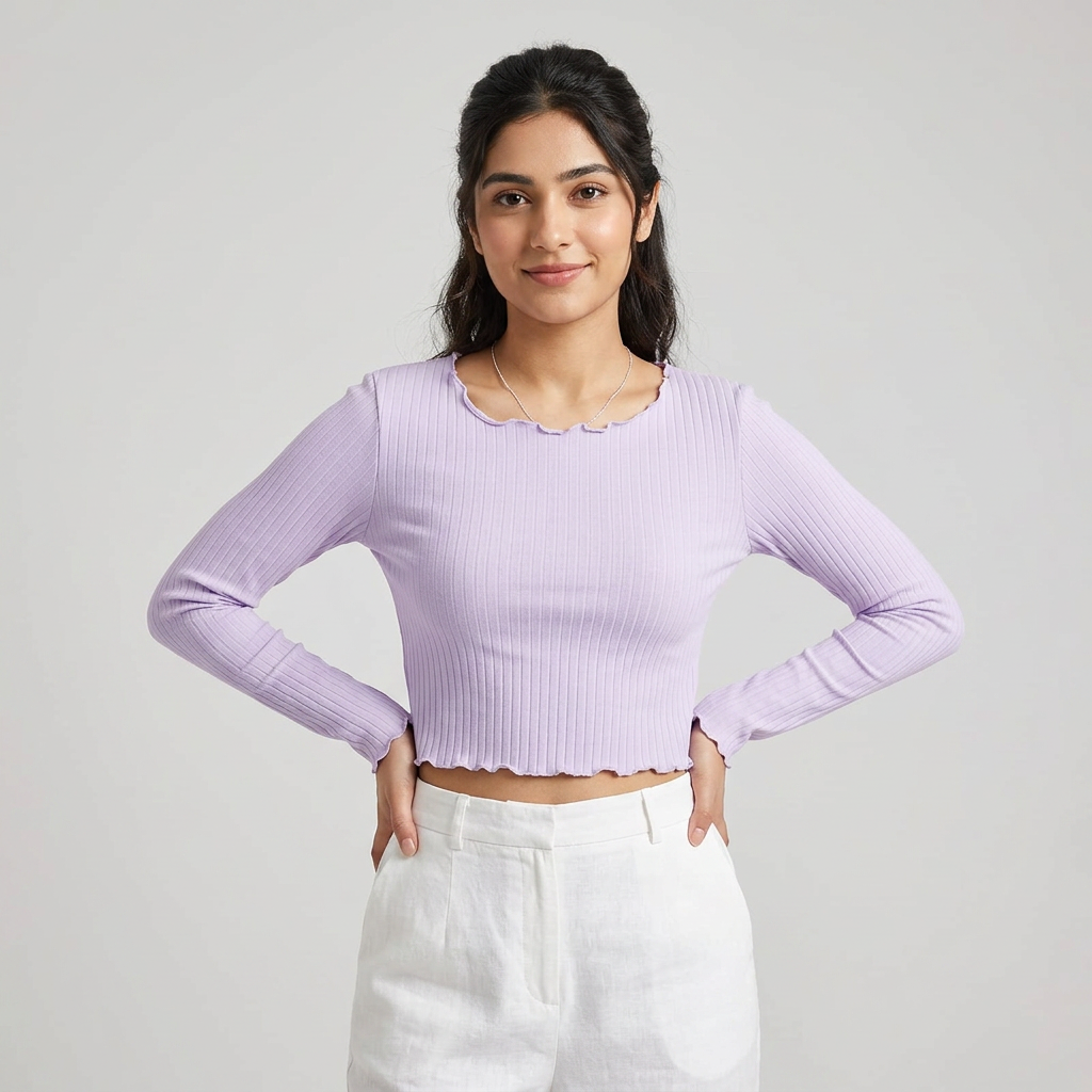Long Sleeve Crop Top for Women - Blouse For Women