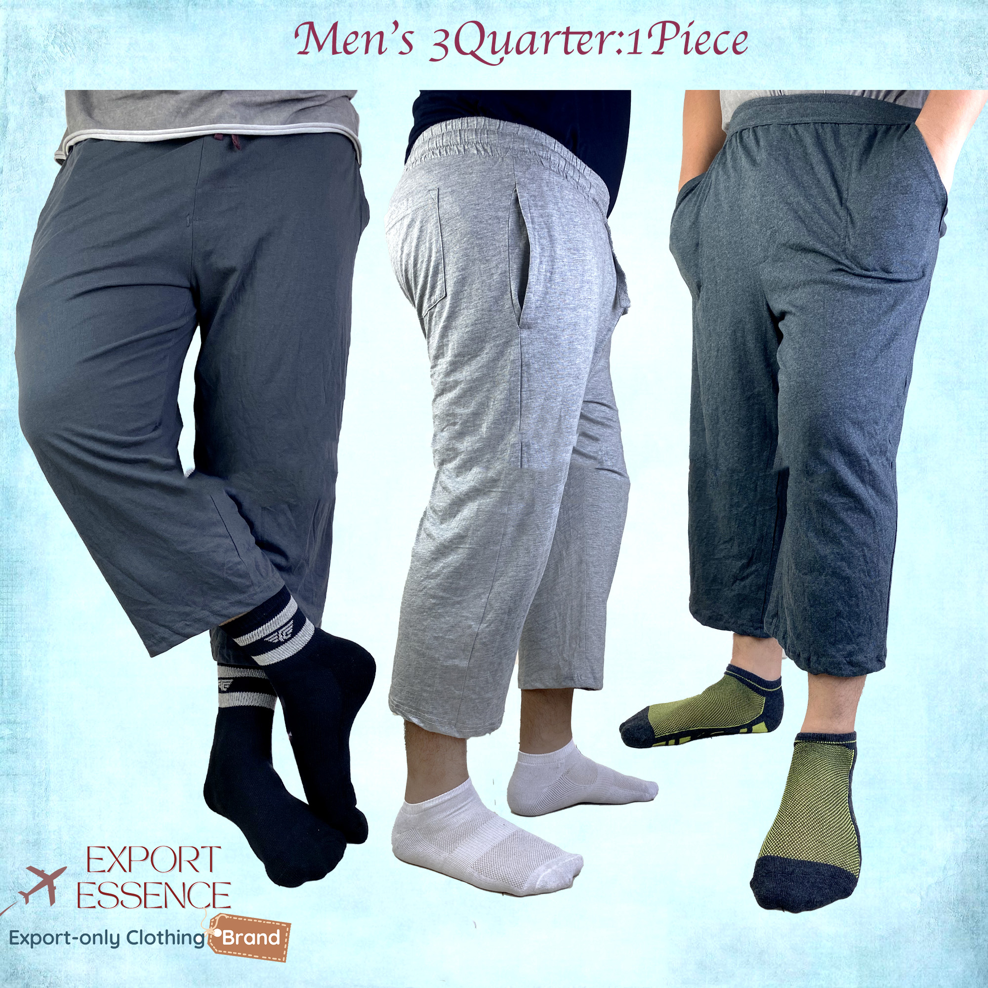 Premium Quality Cotton Trendy Short - Three Quarter Pant Soft and Comfortable Wear- 1 Piece| Men's Summer Short Pant 3 Quarter
