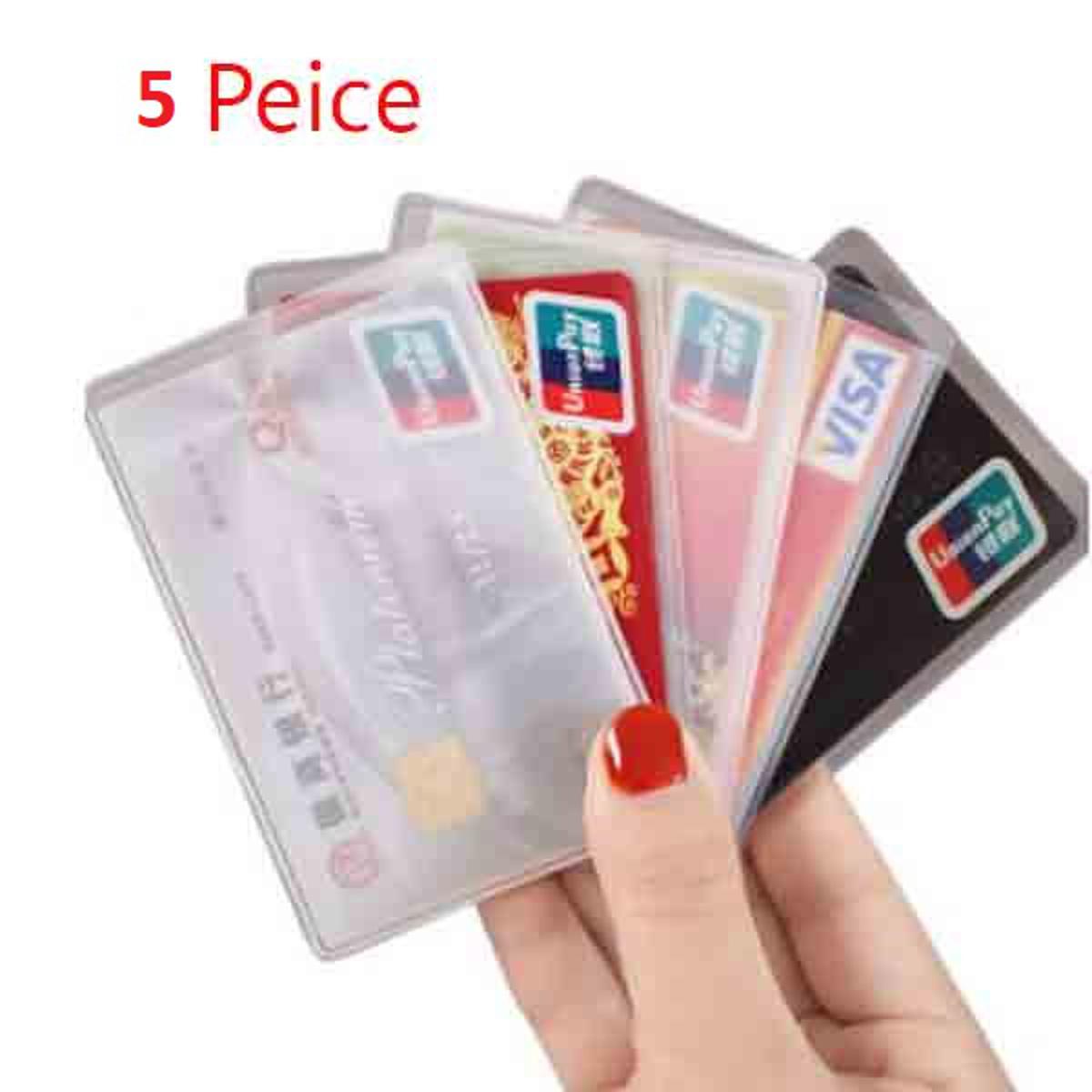 5 pcs transparent pvc card holder.