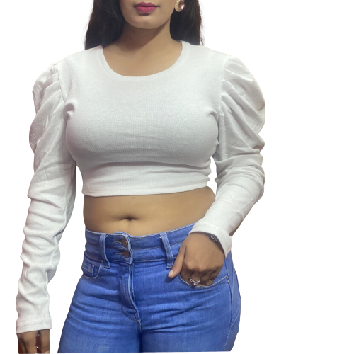 Long Sleeve Crop Tops Blouse for Women