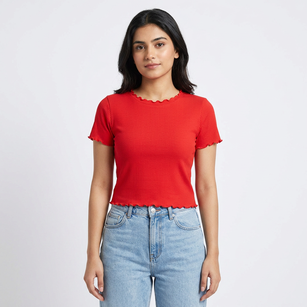 Half Sleeve Crop Top for Women lattus fashionable design