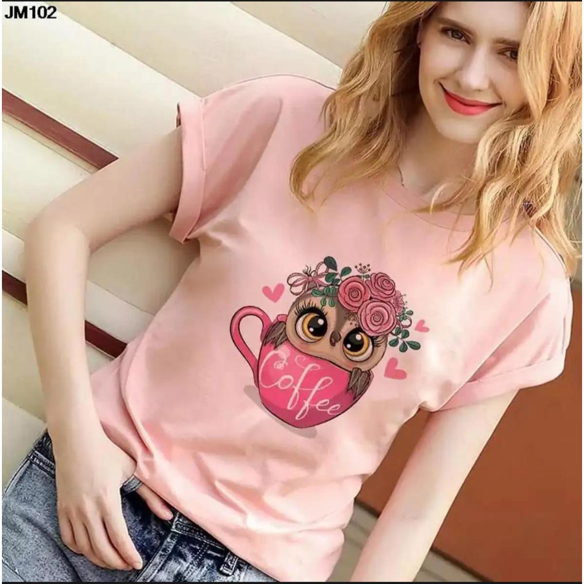 Half Sleeve Chinese Microfiber Printed T-Shirts for Women - Trendy and Comfortable Casual Wear