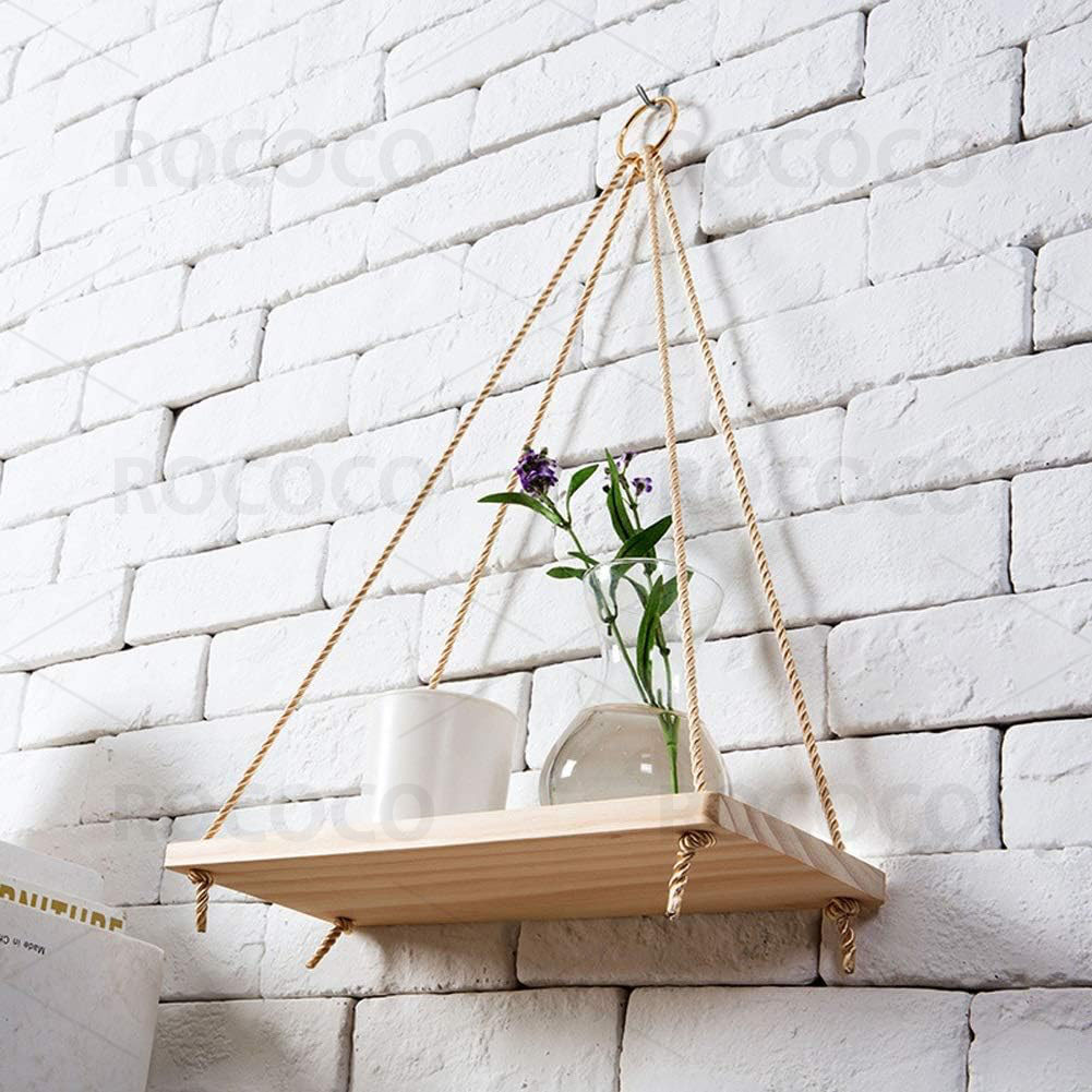 Floating Wall Shelf with Hooks for Home Decor and Storage, Melamine Laminated Board, Stylish and Durable