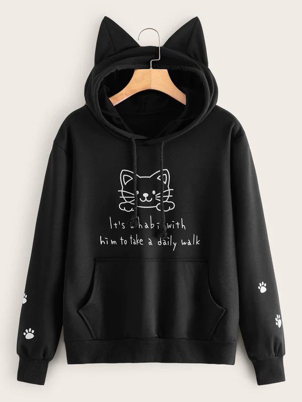 Primium Quality Cat Stylish Hoodies For Women