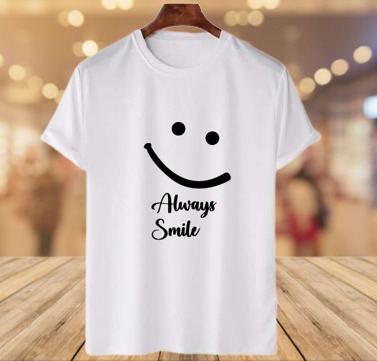 Always Smile Printed Boys T-shirt  For Men