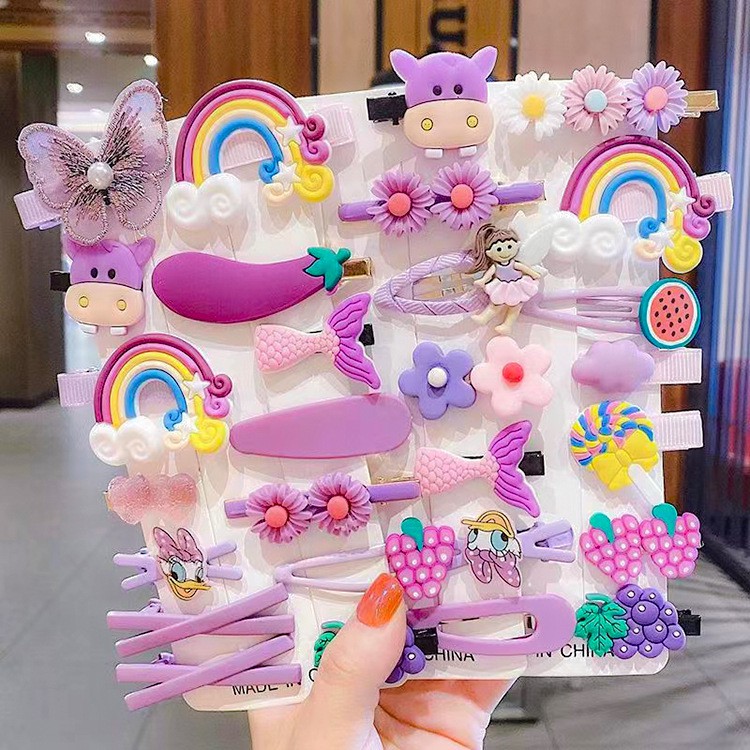 14 Pcs set Baby Girl Korean Hair Clip Set for Children Hair Accessories