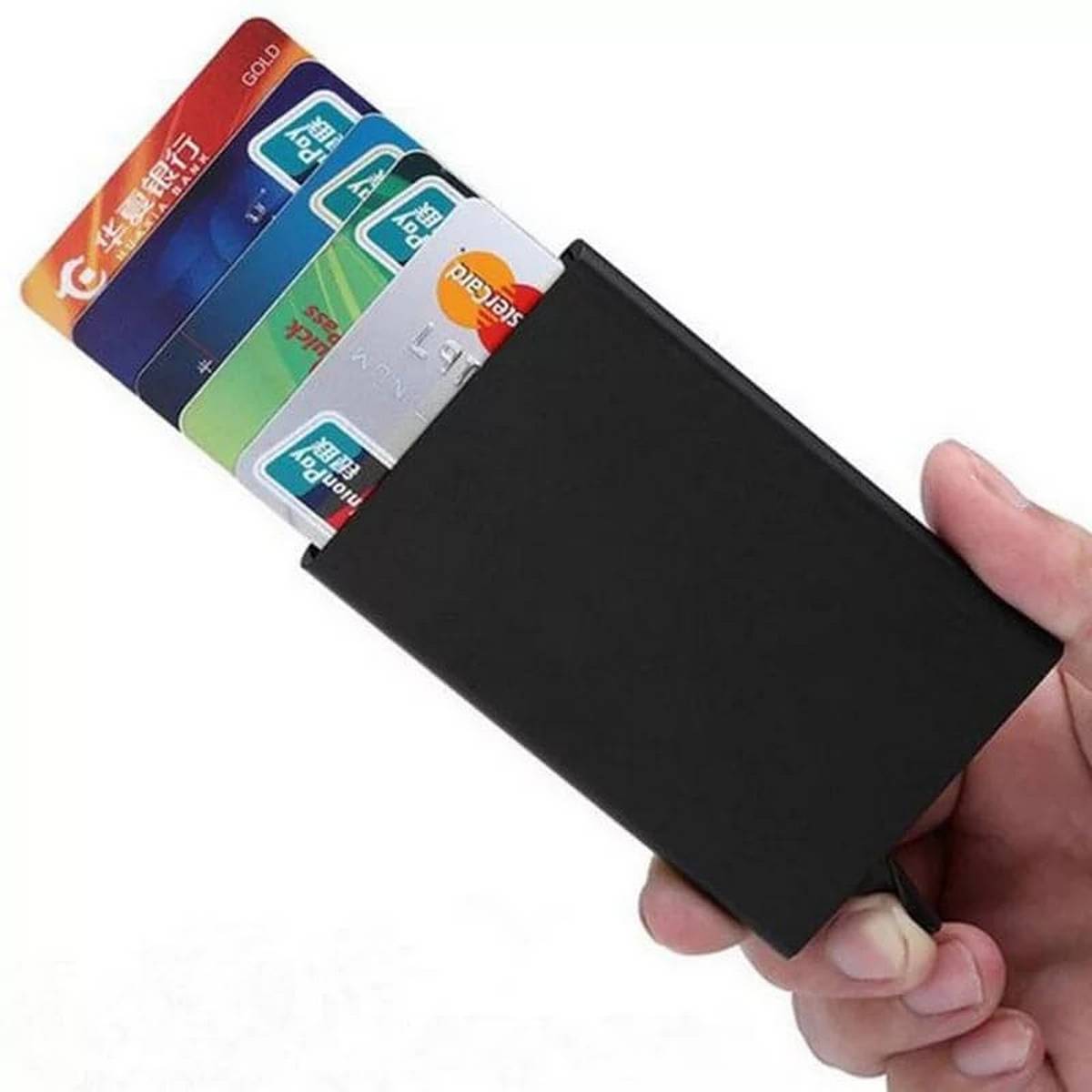 Automatic Stainless Steel Aluminum Credit Card Holder