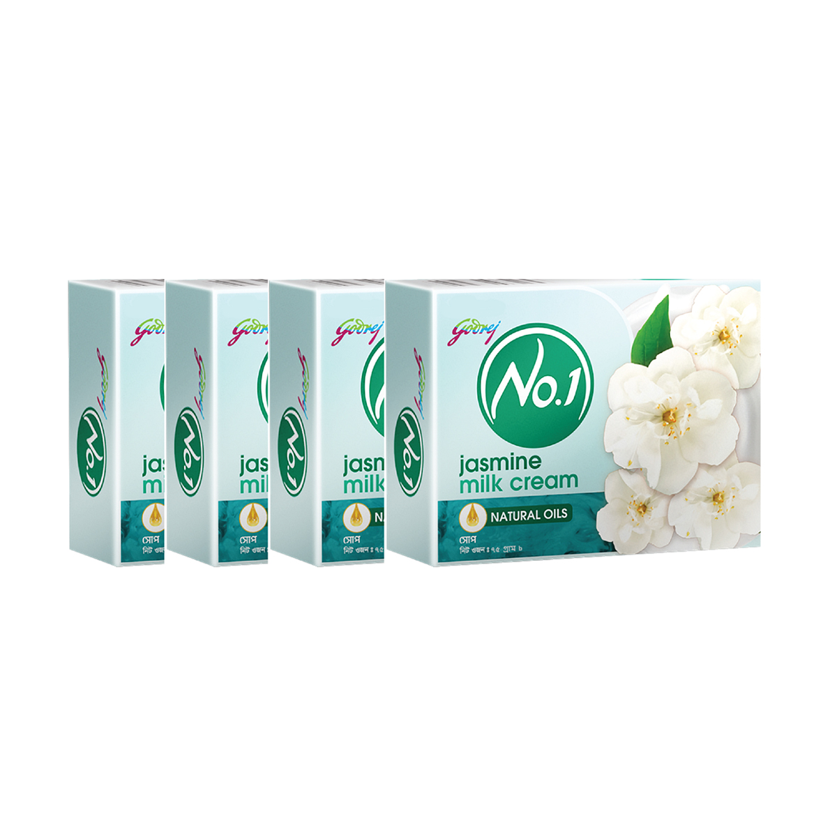 Godrej No.1 Soap Jasmine 75G (Pack of 4)