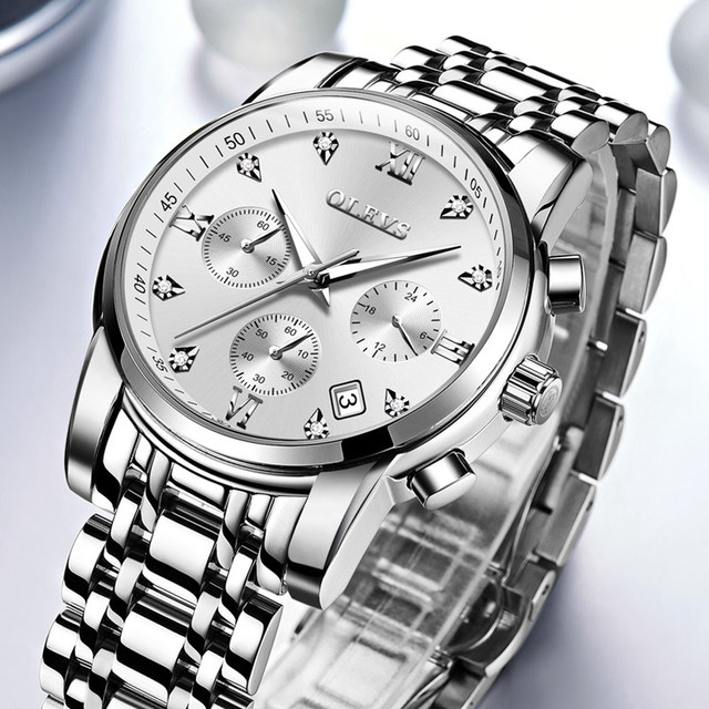 Ole_vs Top Luxury Stainless Steel Analog quartz fashionable watch for men