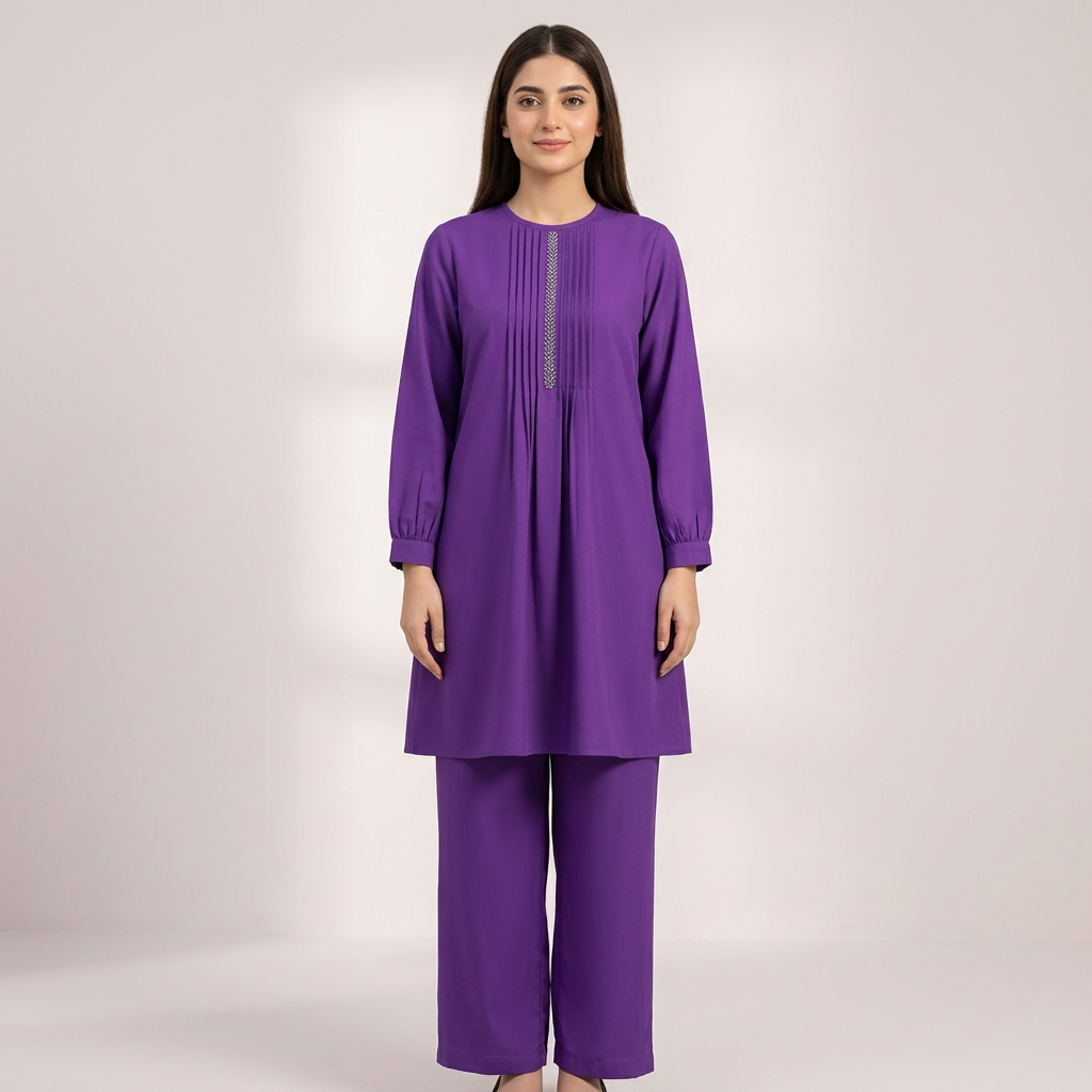 Exquisite Butter Silk Western Multicolor 2 piece Dress Precision Crafted Shirt & Pant Set with Premium Finishing
