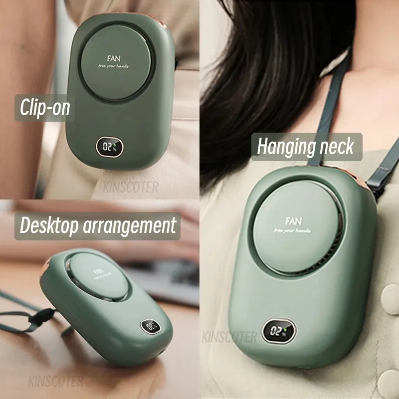 Mini Portable Bladeless Neck Fan – Rechargeable, Ultra-Quiet for Outdoor & Travel