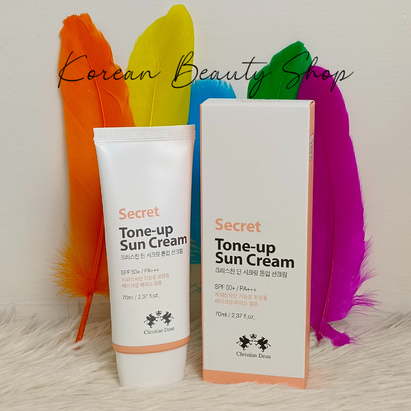 Christian Dean Secret Tone Up Sun Cream SPF 50+ 70ml, Brightening and Protecting Sunscreen