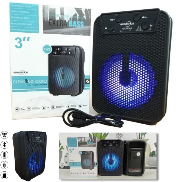 Enhance Your Music Experience with the GTS 1345: Portable Bluetooth Speaker with Extra Bass and Long-lasting Battery