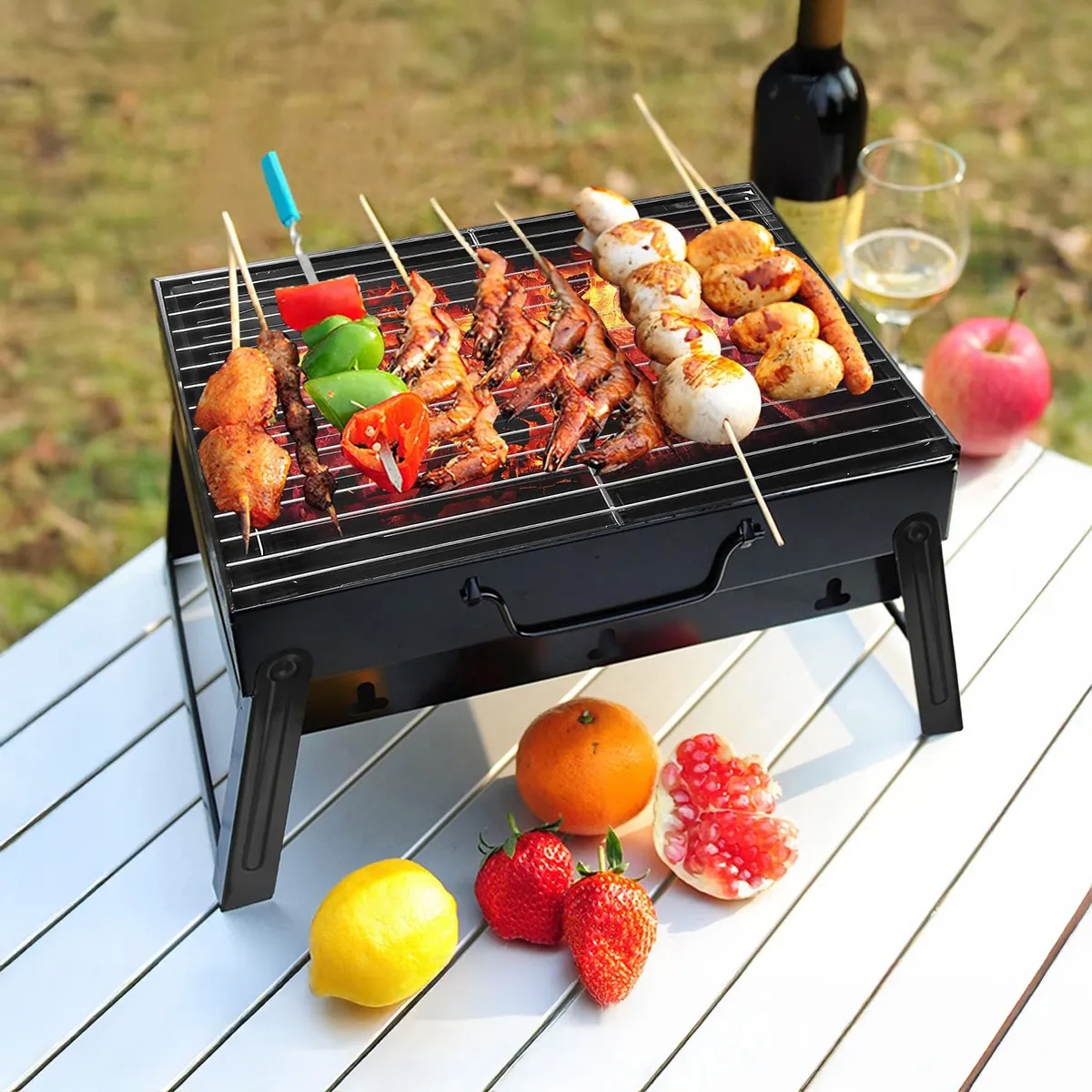 Portable Stainless Steel Barbecue Machine BBQ | Multicolor