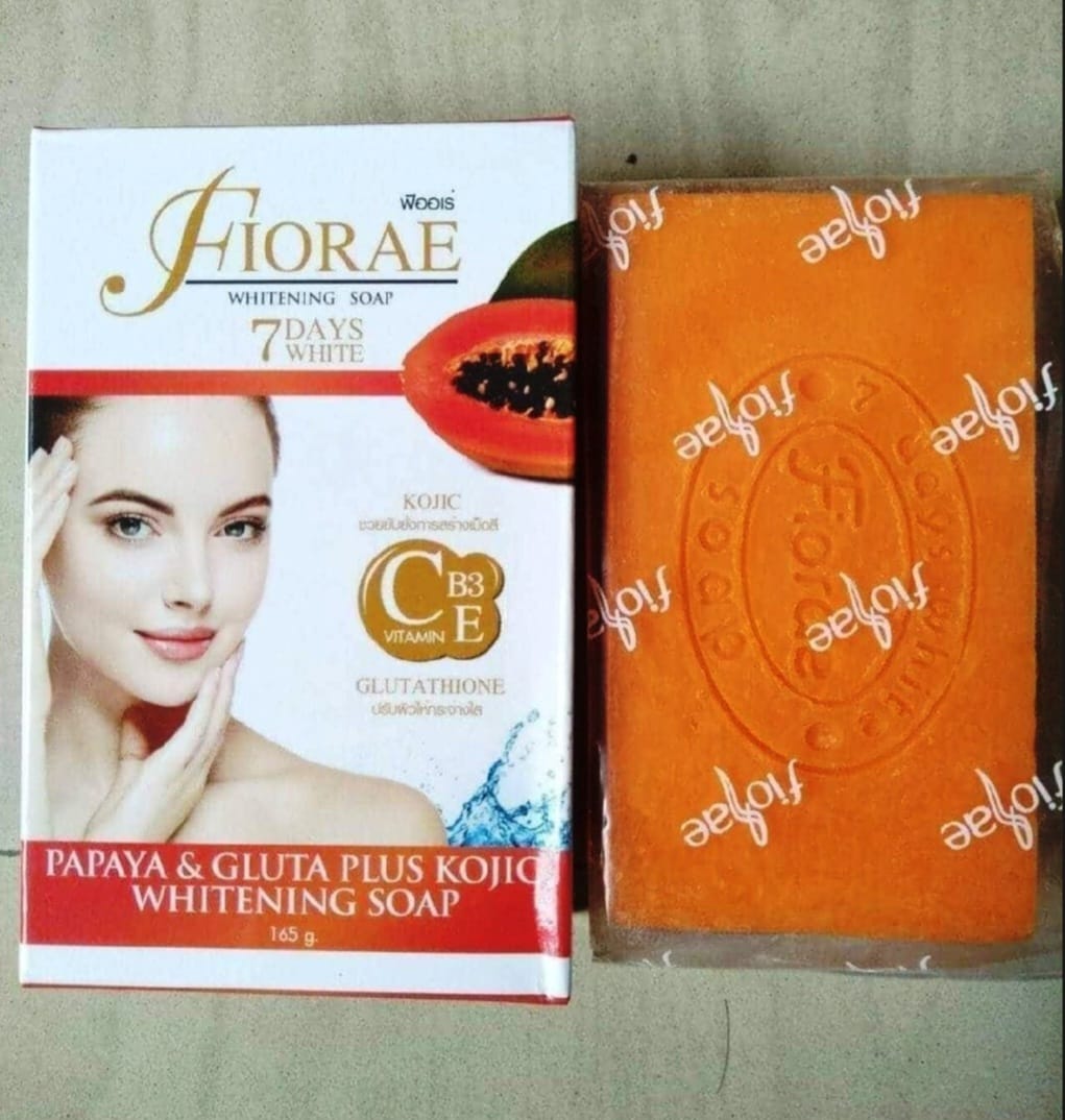 Fiorae 7 Days Papaya & Gluta Plus Kojic Whitening Soap 165g
