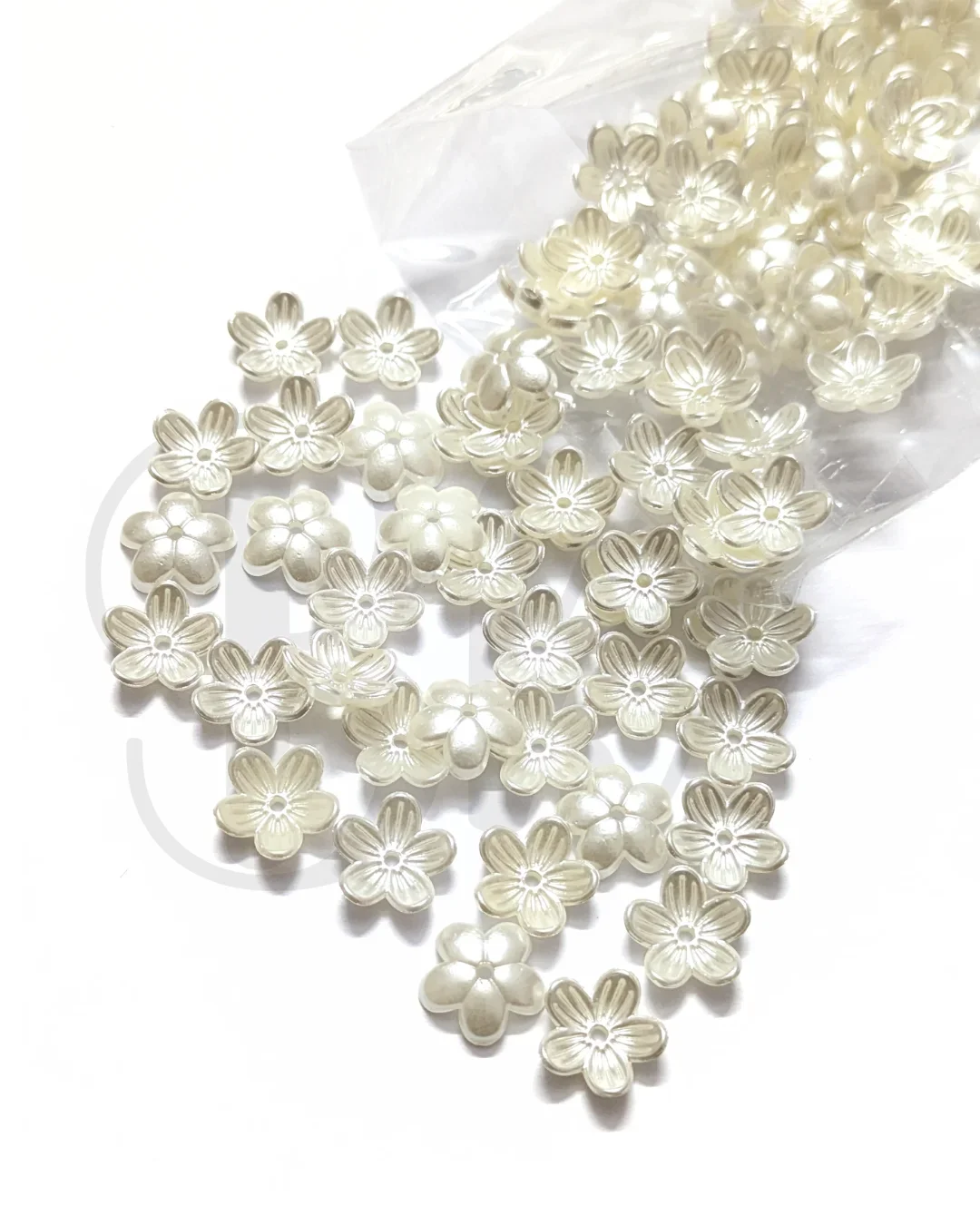 Pearl Flower Flat Beads